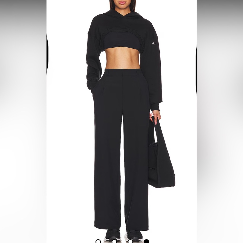 NWT ALO Yoga Black Wide Leg high waist trouser